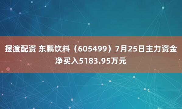 摆渡配资 东鹏饮料（605499）7月25日主力资金净买入5183.95万元