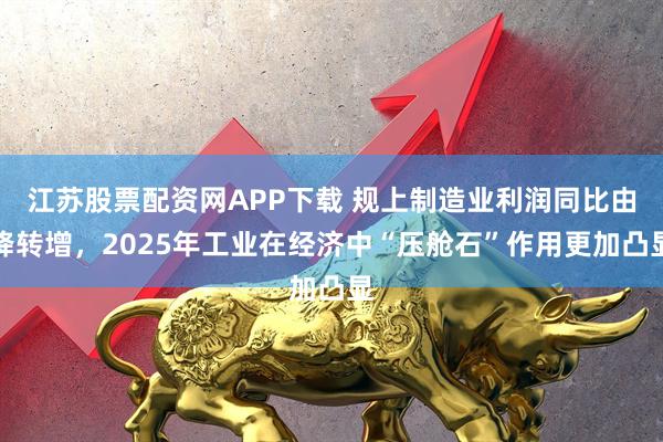 江苏股票配资网APP下载 规上制造业利润同比由降转增，2025年工业在经济中“压舱石”作用更加凸显